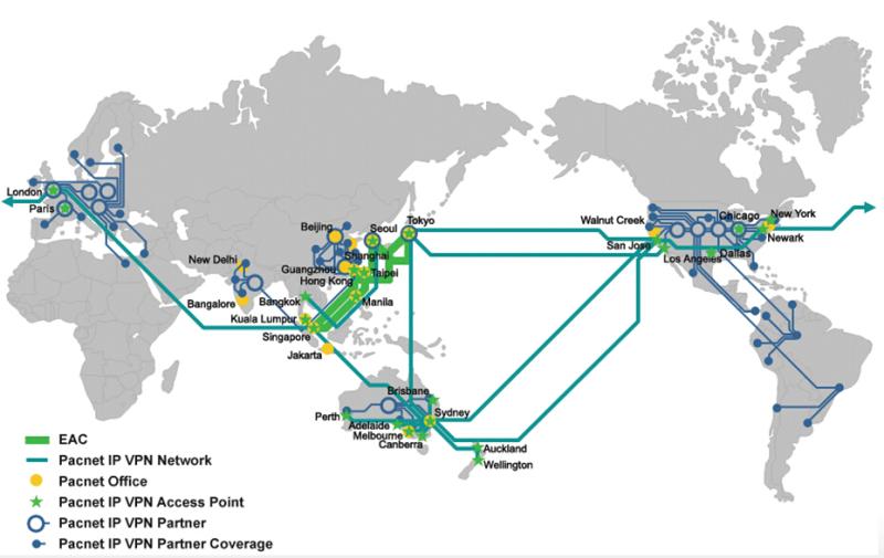 PACNET 全球MPLS-VPN网络资源图